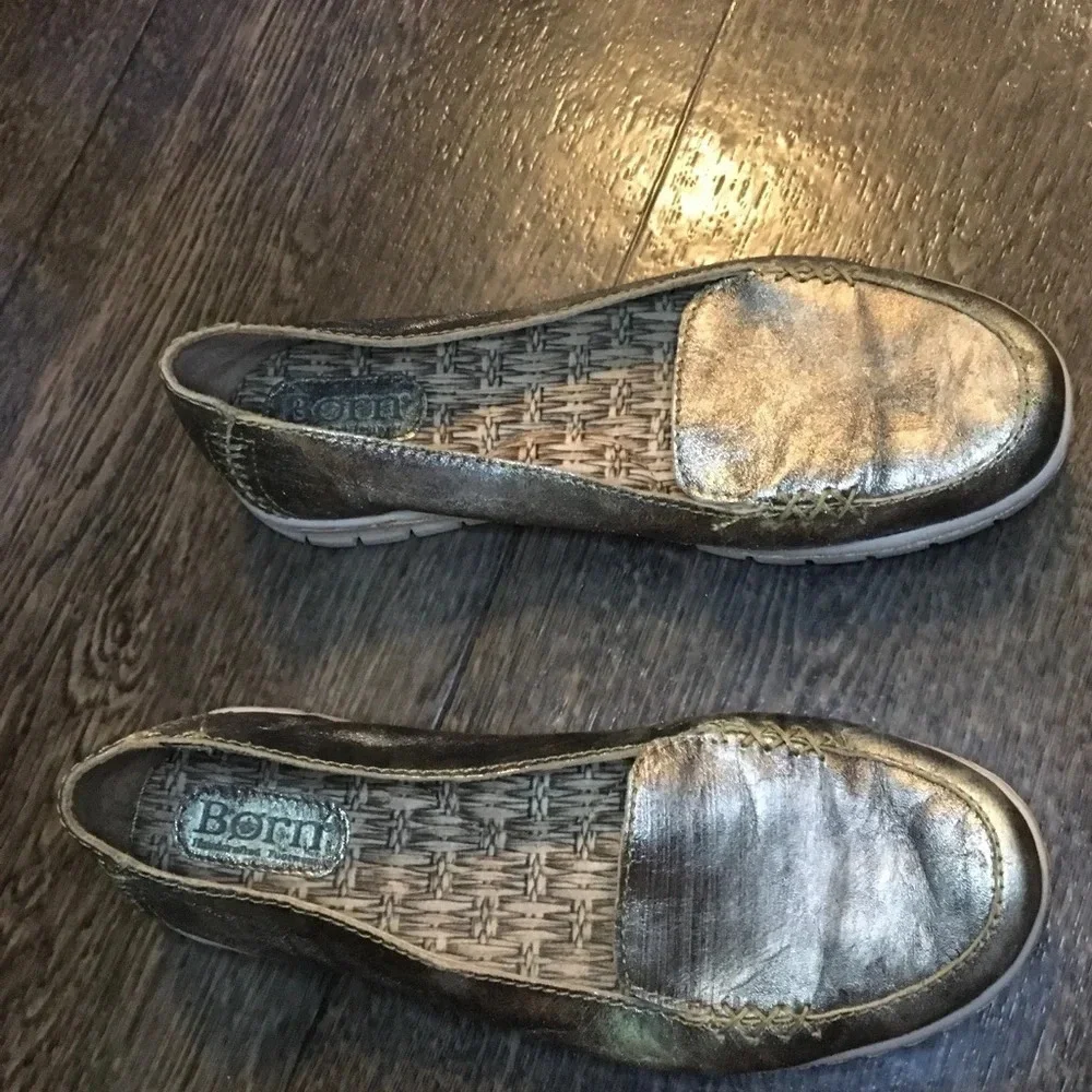 Born Pewter Color Slide On Loafers Women’s Size 6.5